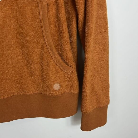 Outerknown Hightide Hoodie Drawstring Zip Terry Cloth Orange Men's Size M - Picture 3 of 7